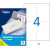64 étiquettes blanches 97,5X68Mm 4 étiquettes par planche A5 Apli 114038 | Artmania