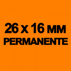 6 rouleaux étiquettes orange fluo permanente 26 x 16 mm pour étiqueteuse