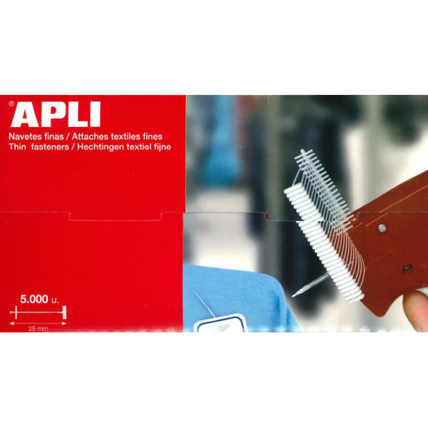 5000 attaches textiles fines 25 mm en plastique pour pistolet textile Apli