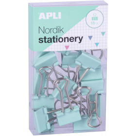 Boîte de 15 pinces à clip couleurs pastel Nordik Apli