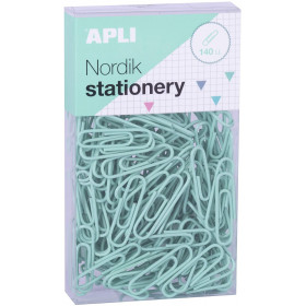 Boîte de 140 trombones en métal couleurs pastel Nordik Apli
