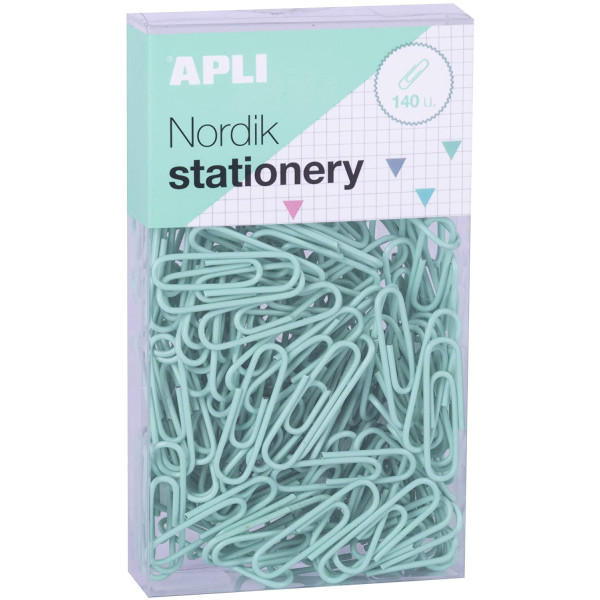 Boîte de 140 trombones en métal couleurs pastel Nordik Apli