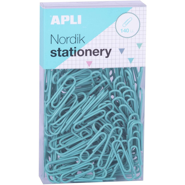 Boîte de 140 trombones en métal couleurs pastel Nordik Apli
