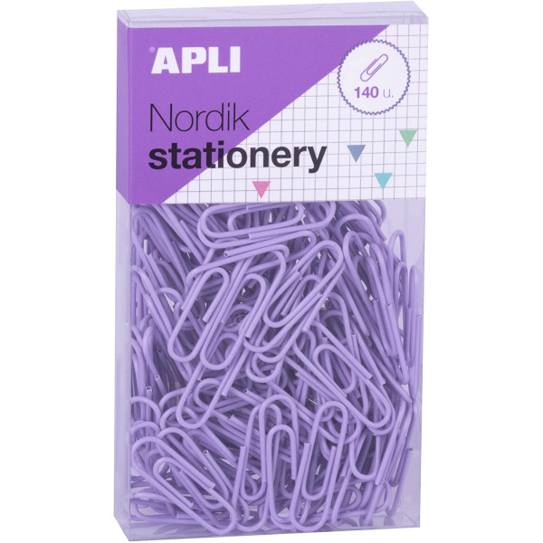 Boîte de 140 trombones en métal couleurs pastel Nordik Apli