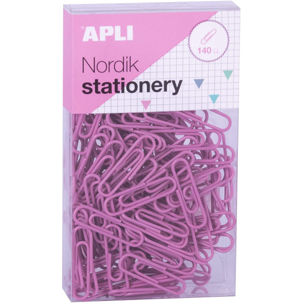 Boîte de 140 trombones en métal couleurs pastel Nordik Apli