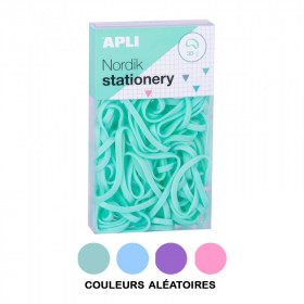 Boîte de 30 élastiques couleurs pastel Nordik Apli