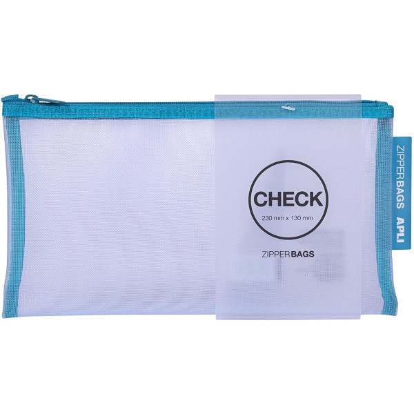 Pochette protège document en nylon chéquier assortiment couleur Apli Zipper Bags