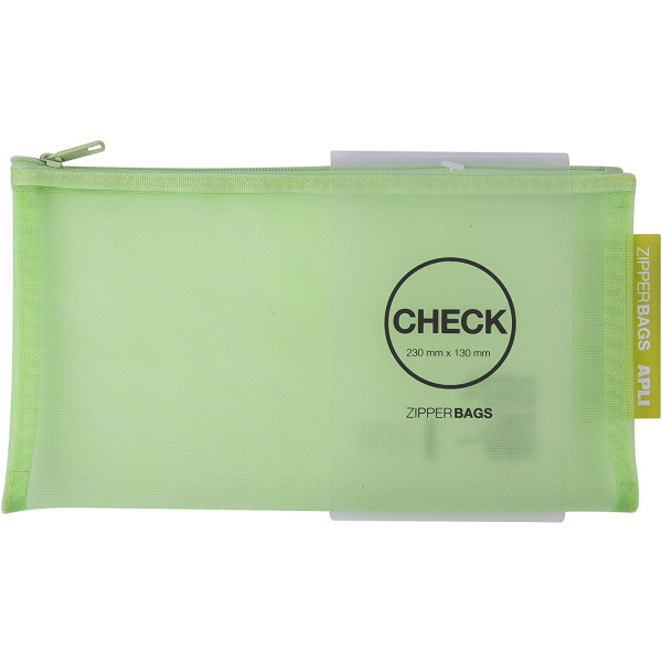 Pochette protège document en nylon chéquier assortiment couleur Apli Zipper Bags