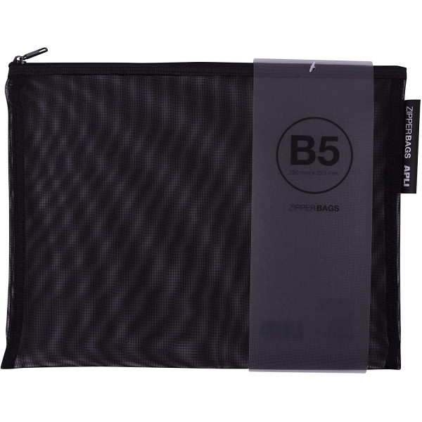 Pochette protège document en nylon B5 290x223mm assortiment couleur Apli Zipper Bags