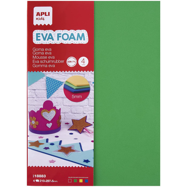 Feuilles en mousse A4 activités créatives assortiment couleur Apli