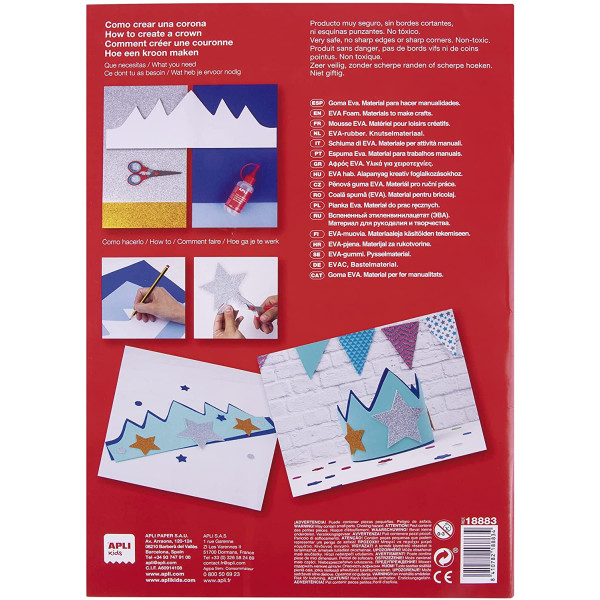 Feuilles de mousse A4 activités créatives assortiment couleur Apli