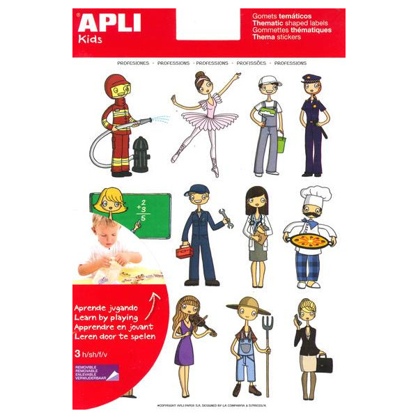 Gommettes thème les métiers repositionnable Apli Kids