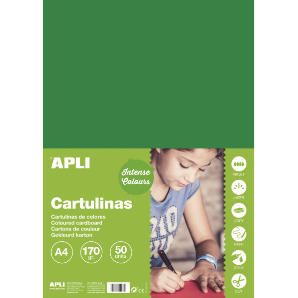 photo-Carton de couleur vert foncé A4 170 g 50 feuilles - Apli