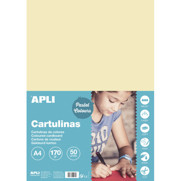 photo-Carton de couleur ivoire A4 170 g 50 feuilles - Apli