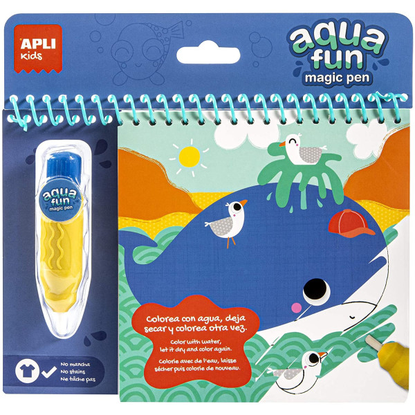 Livre de coloriage enfant animaux de la mer Aqua Fun Apli Kids