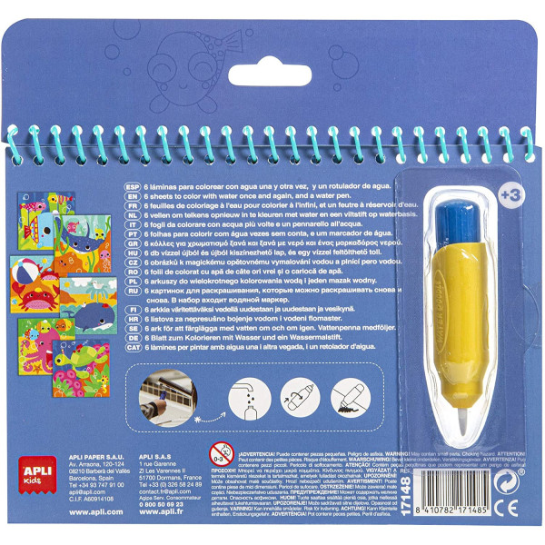 Livre de coloriage enfant animaux de la mer Aqua Fun Apli Kids