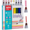 Feutres de coloriage - Double et triple pointes - 8 couleurs - Apli Kids