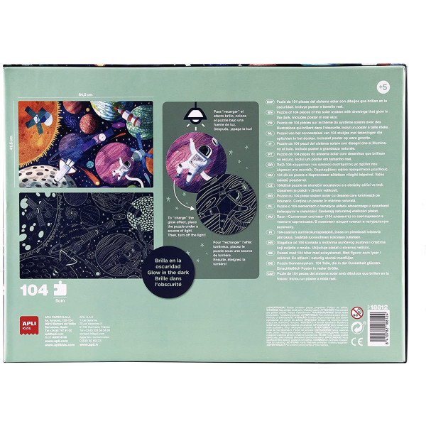 Puzzle - Enfant-  104 pièces - Le système solaire - Apli Kids