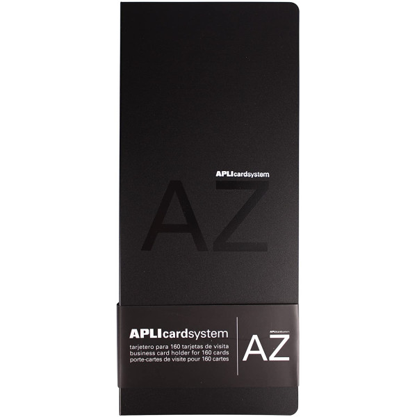 Porte-cartes de visite noir 160 cartes 120x275mm Apli