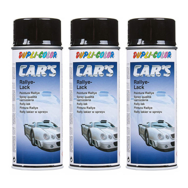 photo-Lot 3 bombes peinture rallye noir brillant - 400 ml - Dupli-Color
