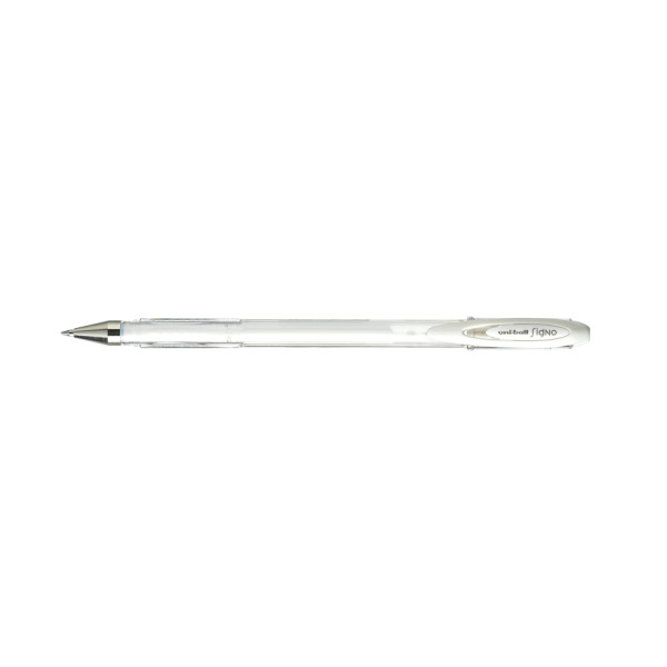 Stylo encre gel blanc pointe moyenne 0,7mm UniBall Signo