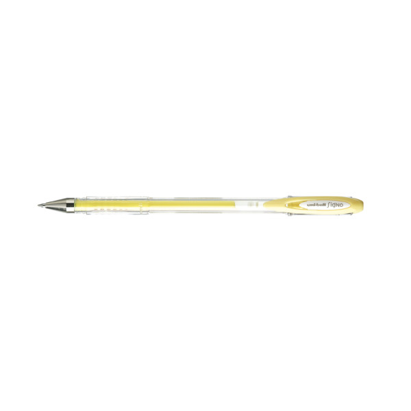 Stylo encre gel jaune pointe moyenne 0,7mm UniBall Signo