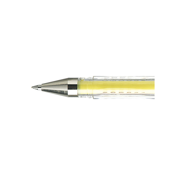 Stylo encre gel jaune pointe moyenne 0,7mm UniBall Signo