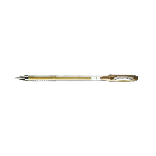 Stylo encre gel or pointe moyenne 0,7mm UniBall Signo