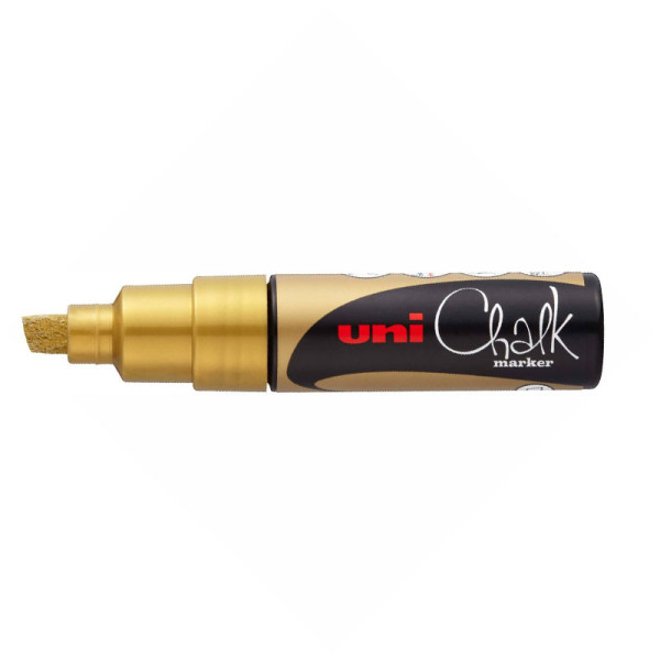 Marqueur craie Uni chalk marker Uni Ball pointe large or