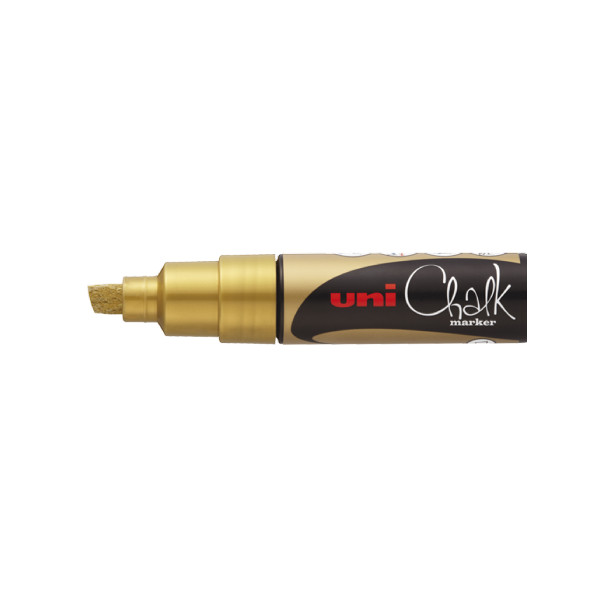 Marqueur craie Uni chalk marker Uni Ball pointe large or