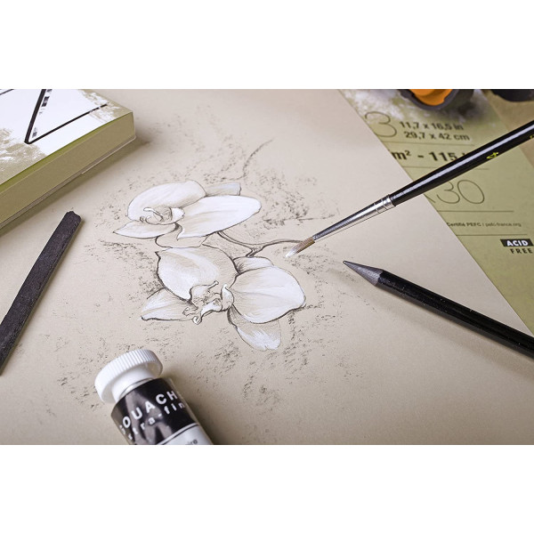 Carnet Paint On Mixed Media A5 - 64 Pages - 250G - Gris - Clairefontaine