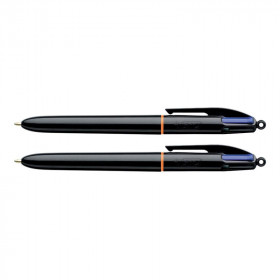 Lot de 2 stylos 4 couleurs pointe moyenne Bic Corps noir