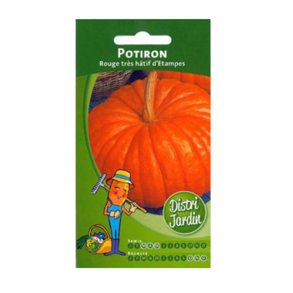 Graines De Potiron Giraumon Rouge D'Étampes - Lot De 25, Variété Française, Croissance Rapide