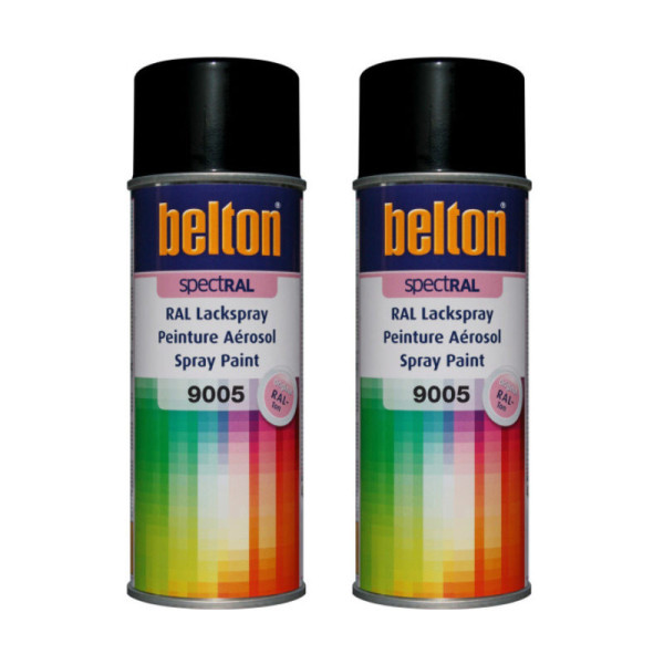 Lot de 2 bombes de peinture Belton Spectral RAL9005 Noir foncé 400ml
