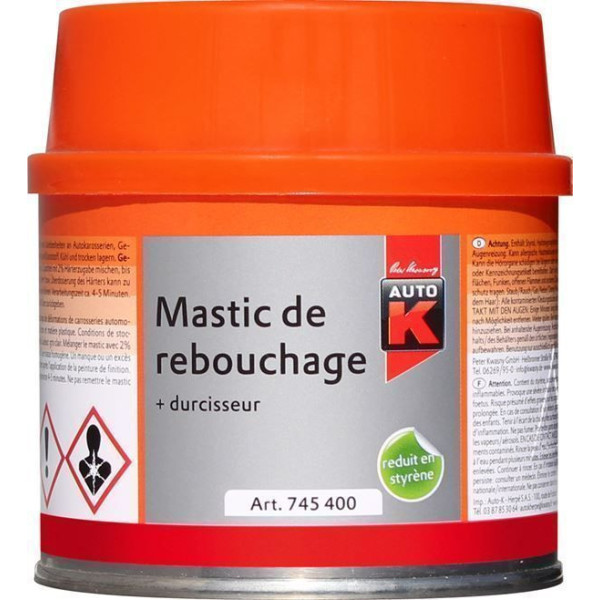 Mastic de rebouchage carrosserie auto pot 250g Auto K