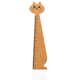 Règle en bois 15cm - forme chat | Artmania