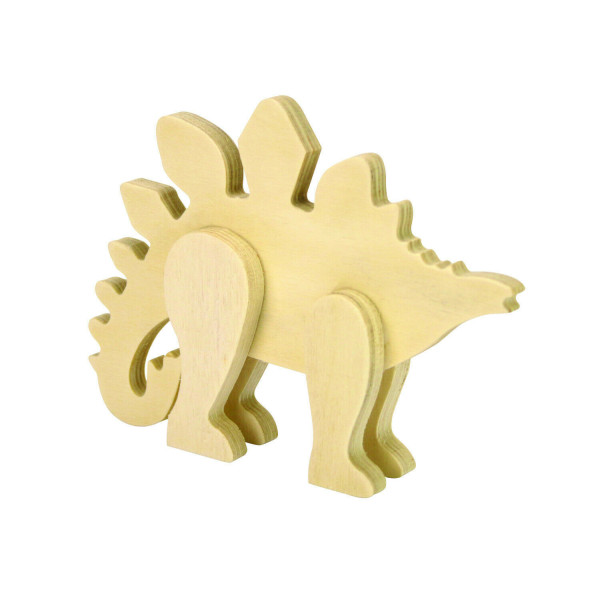 Dinosaure en bois stégosaure à décorer 16 x 11,5 x 2,7 cm