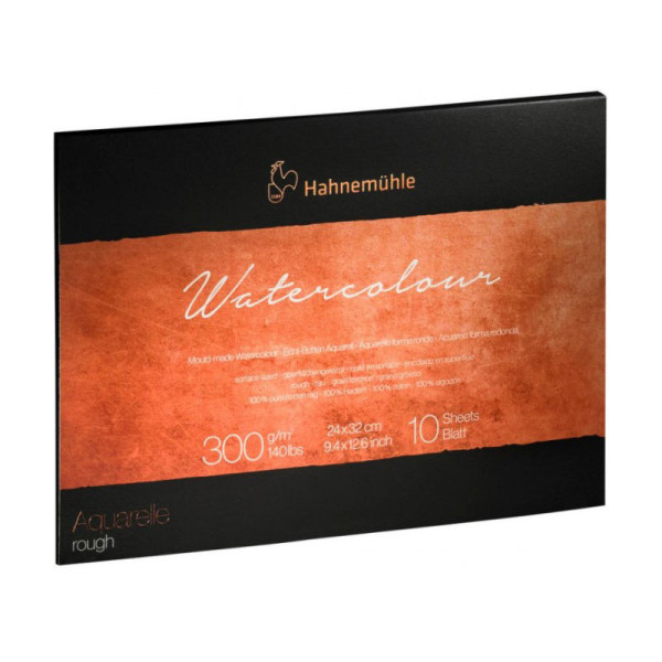 Bloc aquarelle Watercolour 300g/m2 grain torchon 10feuilles 24x32cm - Hahnemühle | Artmania