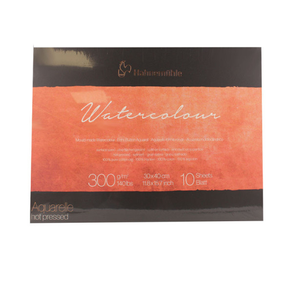 Bloc aquarelle Watercolour 300g/m2 10feuilles grain satiné 30x40cm - Hahnemühle | Artmania