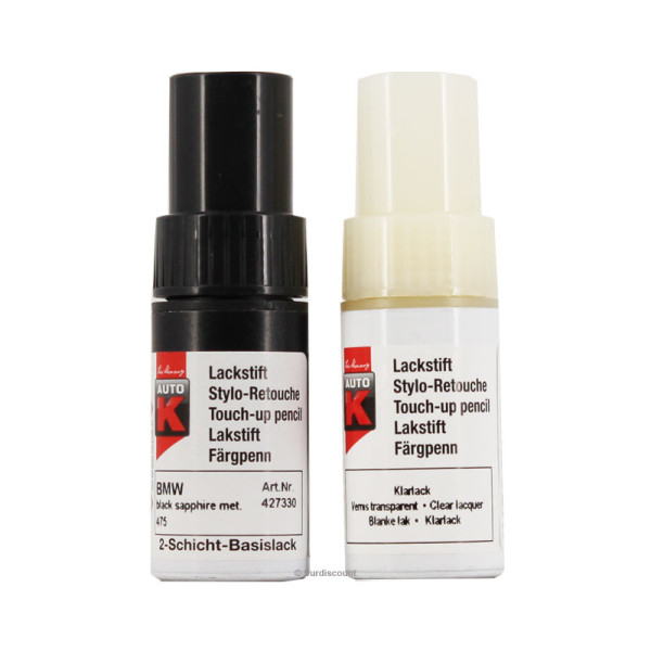 Stylo de retouche et vernis pour carrosserie - BMW - 475 Black Saphir - Auto K