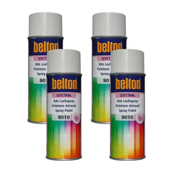 photo-4 bombes de peinture Belton Spectral RAL9010 Blanc pur brillant 400ml