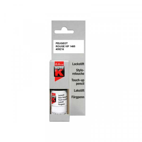 photo-Stylo de retouche pour carrosserie - Peugeot - 1485 Rouge vif - Auto K