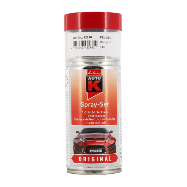 photo-Bombe de peinture pour carrosserie - Peugeot - 1485 Rouge vif - Auto K