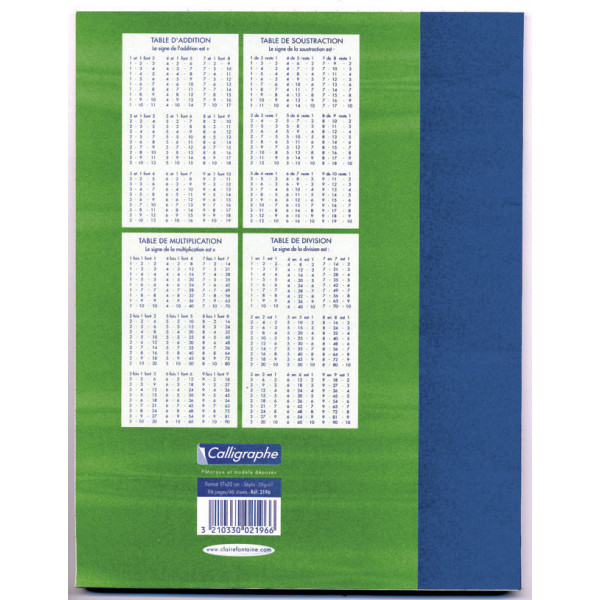 Cahier de brouillon - 17x22(cm) - 96 pages - couverture en carton - sans spirale - Clairefontaine - Calligraphe