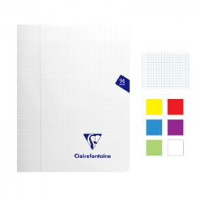 Lot de 6 cahiers - 17x22(cm) - Grands carreaux - 96 pages - couverture en polypro - sans spirale - Clairefontaine - Mimesys