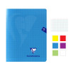 Lot de 6 cahiers - 17x22(cm) - Grands carreaux - 96 pages - couverture en polypro - sans spirale - Clairefontaine - Mimesys