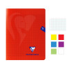 Lot de 6 cahiers - 17x22(cm) - Grands carreaux - 96 pages - couverture en polypro - sans spirale - Clairefontaine - Mimesys