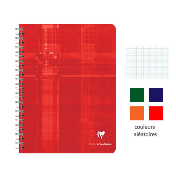 Cahier - 17x22(cm) - Grands carreaux - 100 pages - couverture en carton vert - à spirale - Clairefontaine