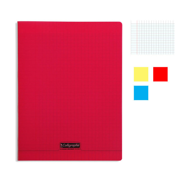 Lot de 3 cahiers - 24x32(cm) - Grands carreaux - 192 pages - couverture en polypro - sans spirale - Clairefontaine