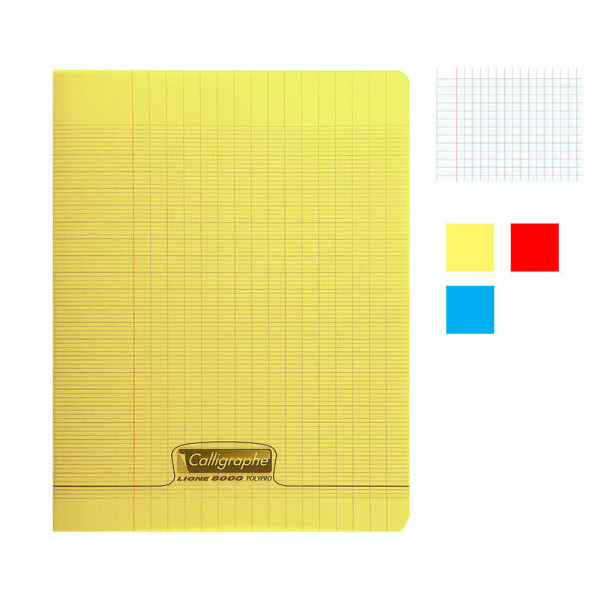 Lot de 3 cahiers - 24x32(cm) - Grands carreaux - 192 pages - couverture en polypro - sans spirale - Clairefontaine